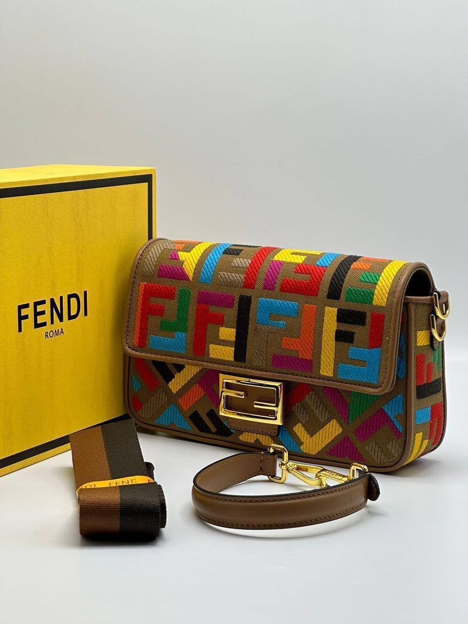 сумка фенди разноцветная,сумка fendi baguette,сумка женская fendi,cумка fendi,fendi сумка на плечо