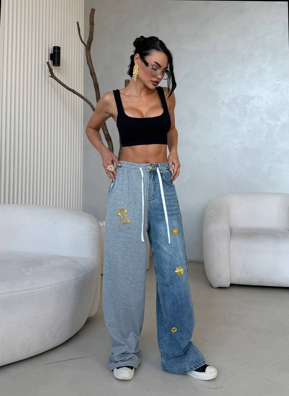 джинсы в стиле пэчворк,одежда джинсы,модные широкие джинсы,модные брюки,джинсы женские