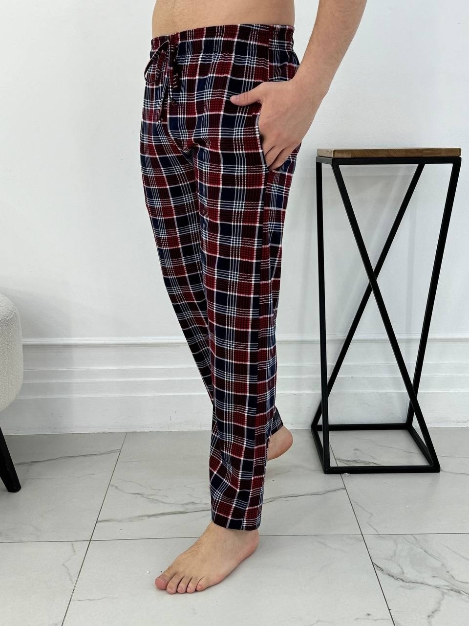 клетчатые пижамные штаны мужские,брюки домашние хлопок пижамные kalina-family,брюки мужские домашние,штаны в клетку,брюки мужские
