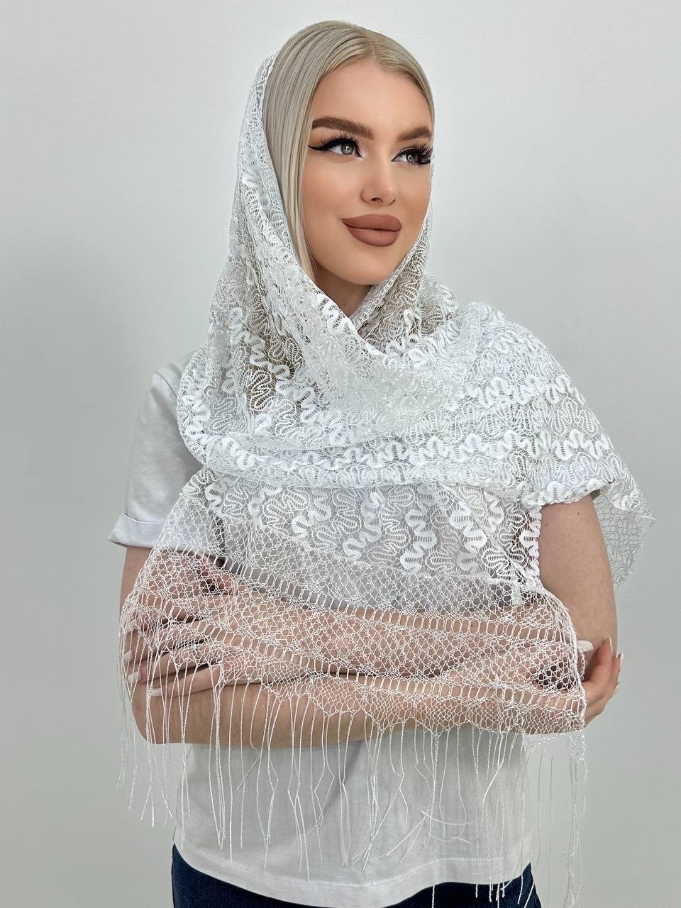 платок шарф накидка церковный,палантин женские,кружевной палантин,платок шарф,платок для храма женский