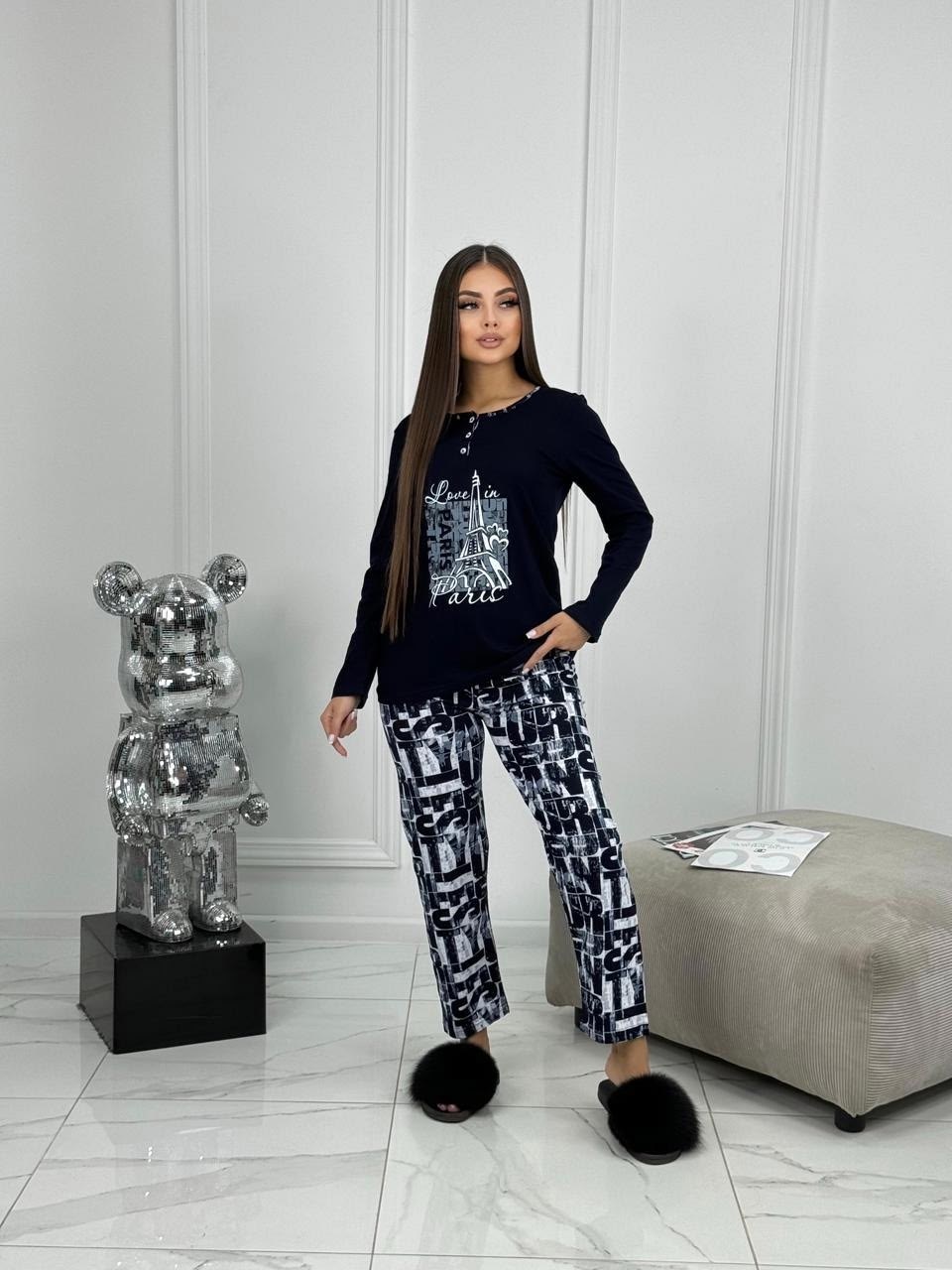 женская пижама больших размеров,пижама со штанами домашний комплект,пижама женская,пижама коричневый,пижама женская домашняя