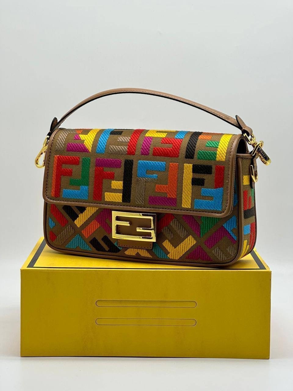 сумка фенди разноцветная,сумка fendi baguette,сумка женская fendi,cумка fendi,fendi сумка на плечо