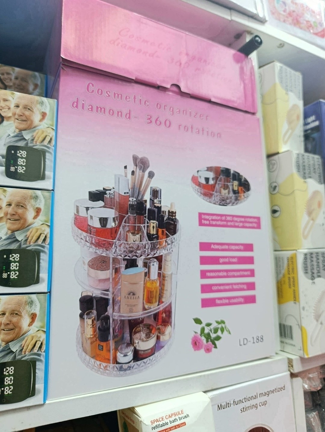 вращающийся органайзер для косметики,органайзер для хранения косметики вращающийся,для косметики органайзер,прозрачный органайзер для косметики,органайзер для xранения косметики