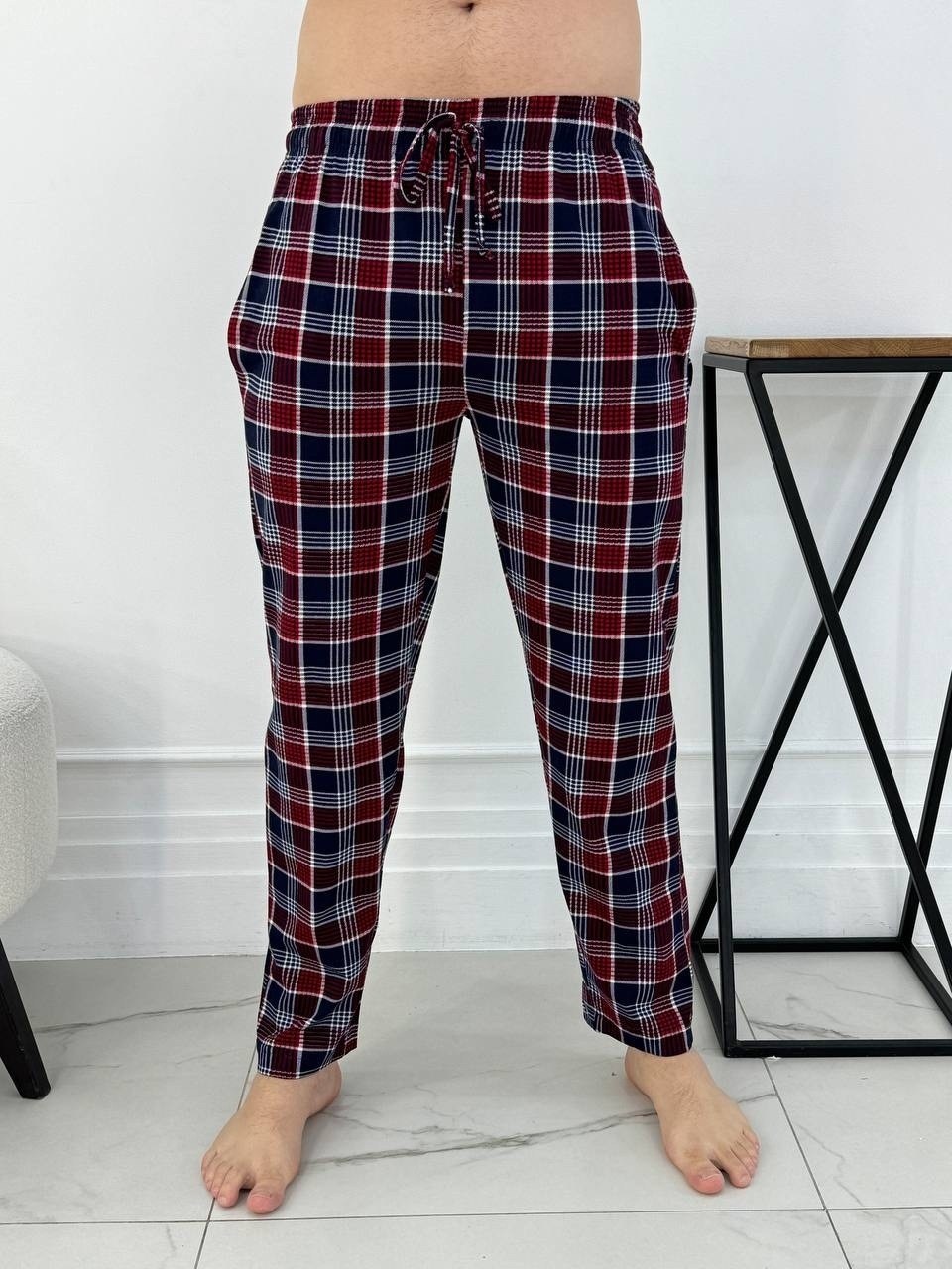 клетчатые пижамные штаны мужские,брюки домашние хлопок пижамные kalina-family,брюки мужские домашние,штаны в клетку,брюки мужские