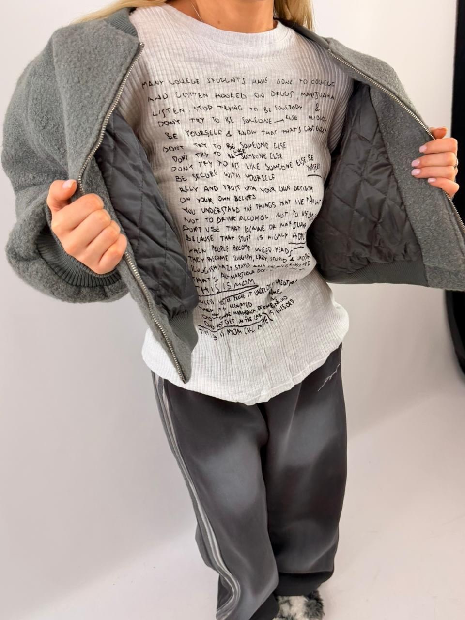 куртка бомбер,куртка бомбер для девочки,куртка-бомбер oversize из ткани с ворсом серая,куртка демисезонная,бомбер детский