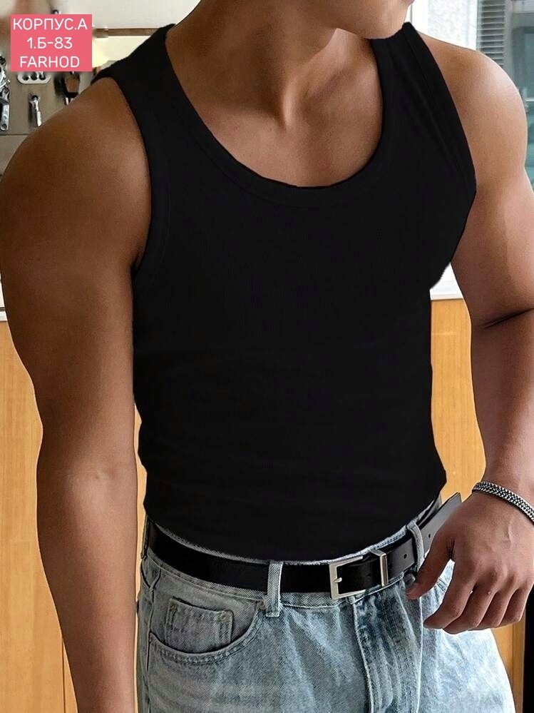 мужская летняя однотонная майка на бретелях dazy белый,белая майка мужская,майка мужская,майка для мужчин,майка