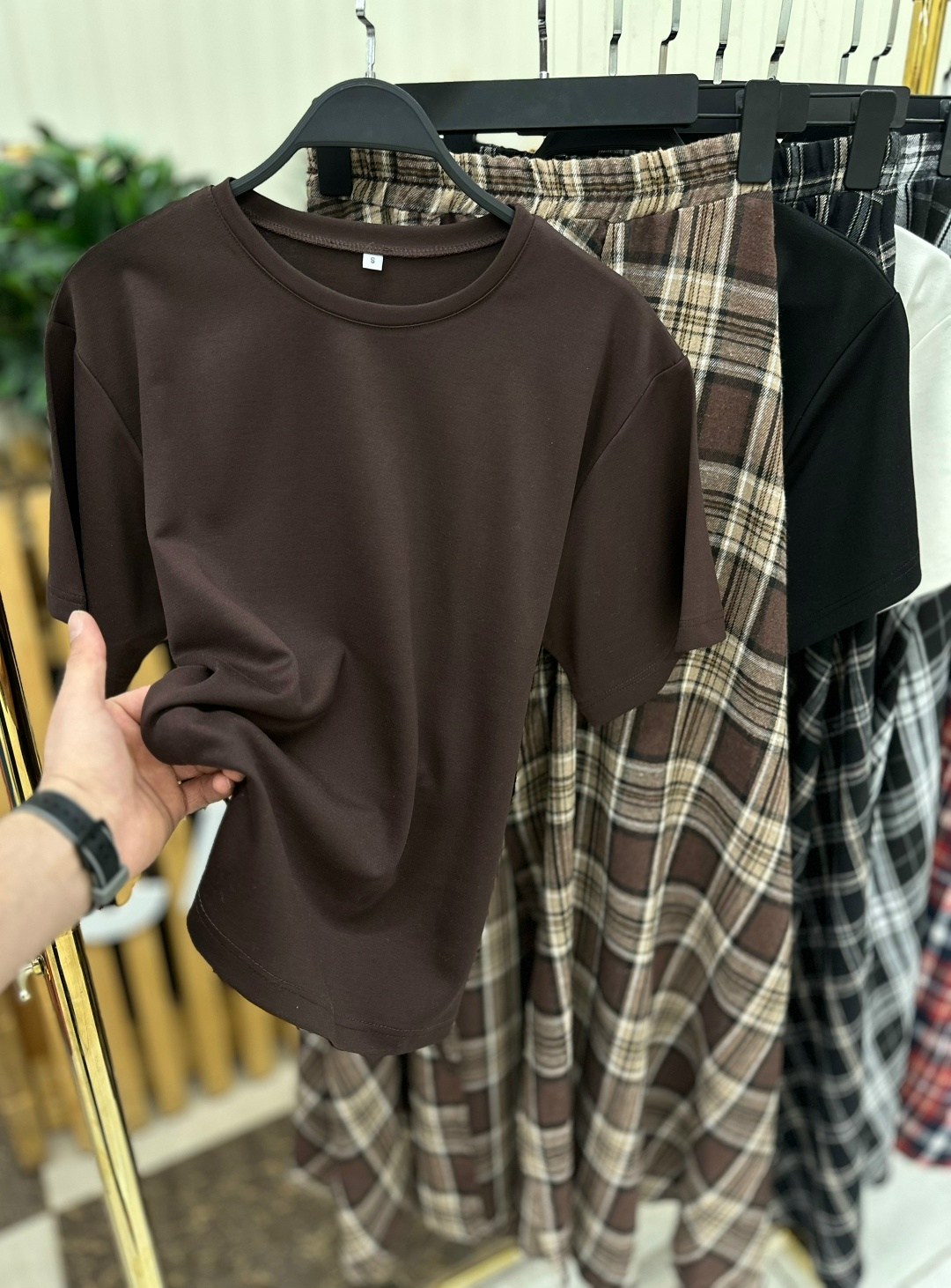 клетчатая юбка,азиатская мода,юбка мода,юбка в клетку