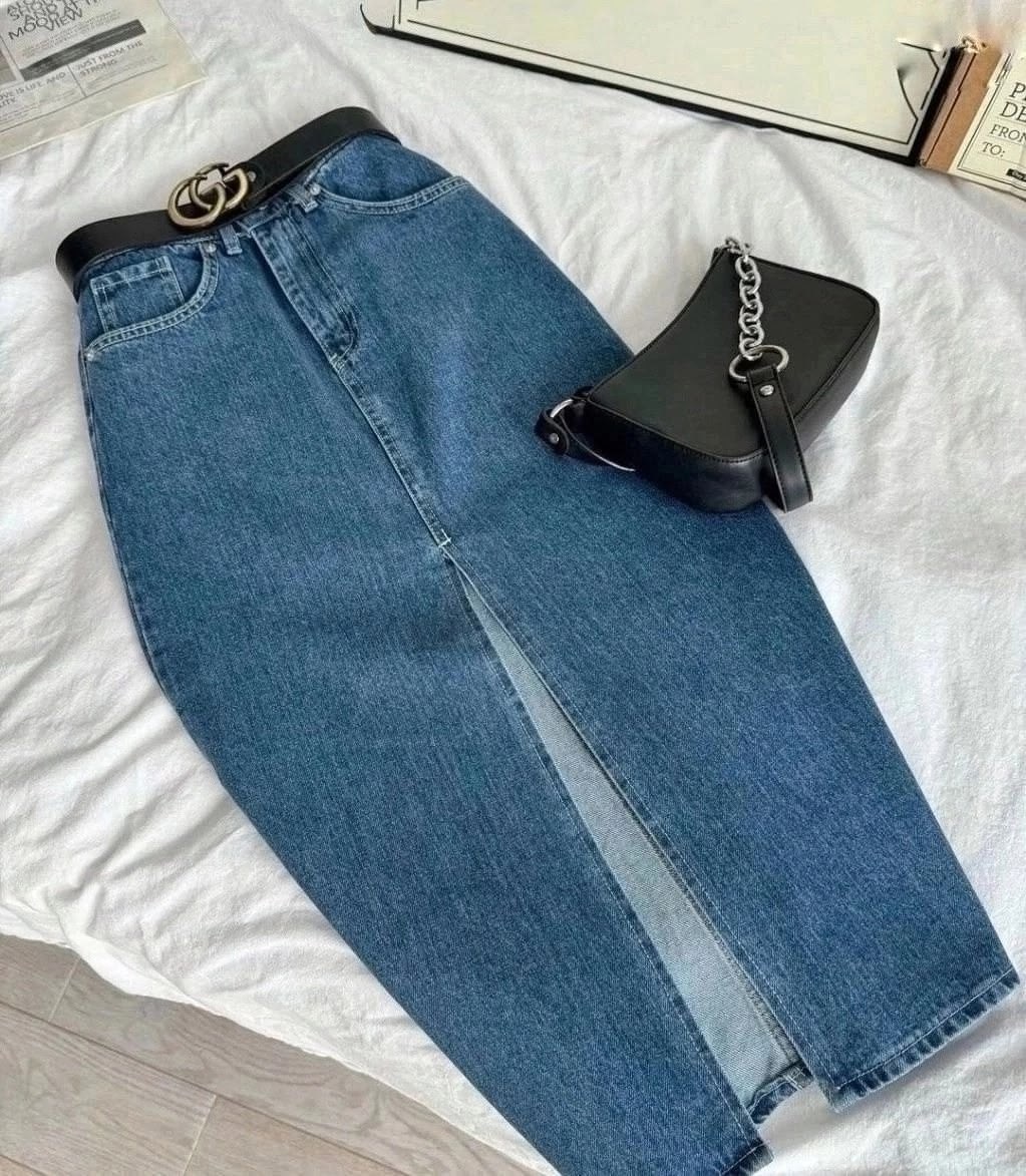 юбка джинсовая прямая с разрезом,юбка джинс,юбка джинсовая,юбка джинсовая миди с разрезом спереди gee,юбка джинсовая миди с разрезом спереди gunikstyle