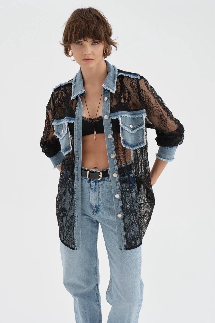 рубашка с кружевами,женская блузка,джинсовая блузка,блузка рубашка,женская рубашка