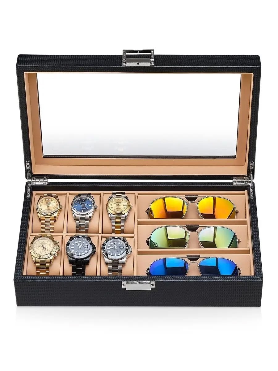 шкатулки для часов,шкатулка для 6 часов,шкатулка для часов и очков,шкатулка для часов украшений,шкатулка для хранения очков и часов