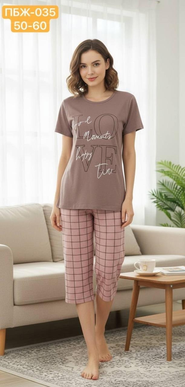 пижама женская,пижама с бриджами,домашний костюм пижама с бриджами,костюм домашний с бриджами,пижама женская с бриджами
