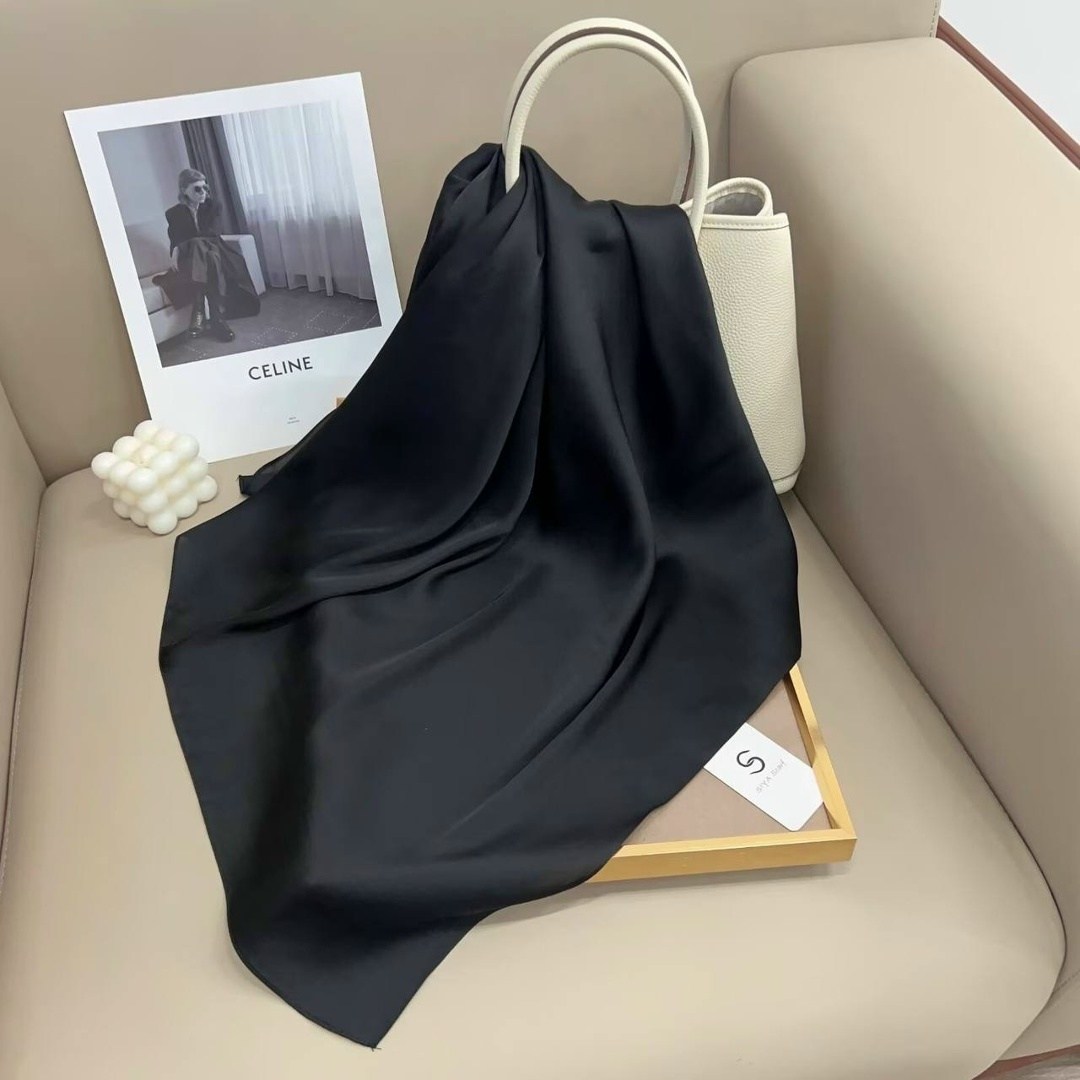 платок женский шелковый однотонный,шелковый однотонный платок,атласный платок,женский шелковый шарф,шелковый шарф