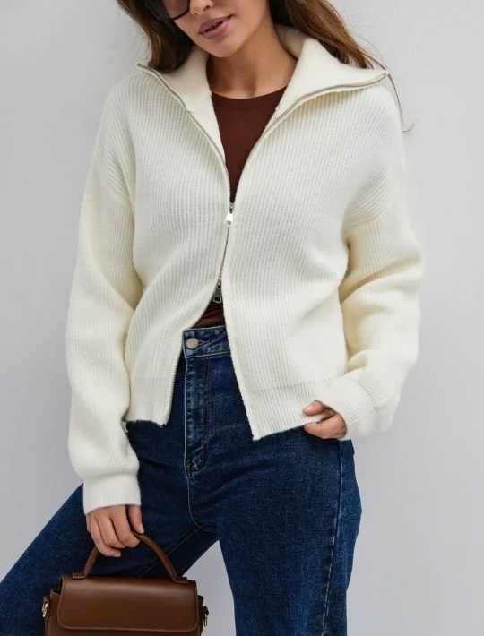 свитер с горлом на молнии оверсайз kk fashion,кофта женская,кардиган,джемпер на молнии (вязаный трикотаж),вязаный кардиган на молнии