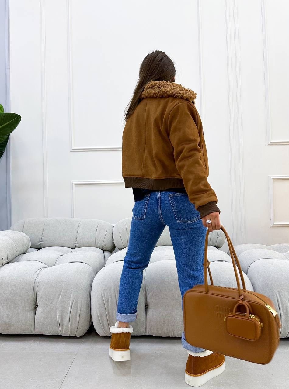 замшевая куртка,стильная дубленка,куртка с мехом,дубленка женская авиатор oversize gluck