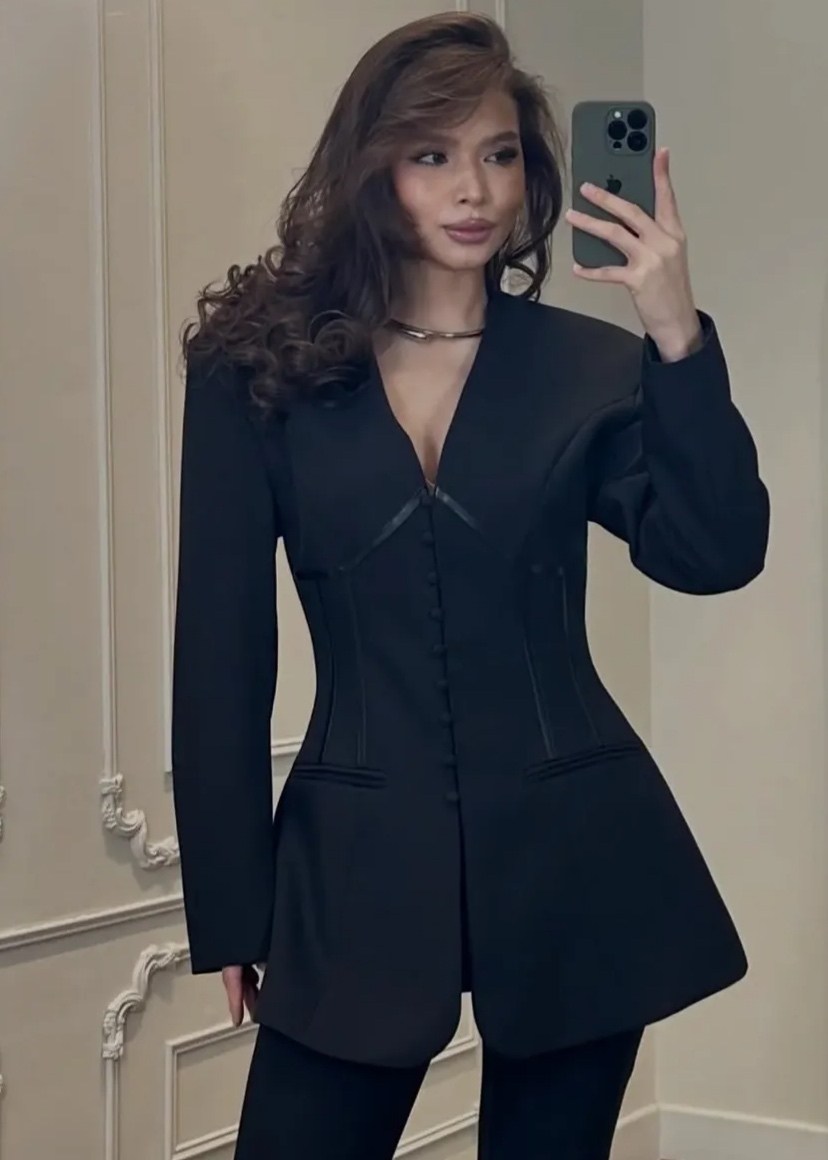 платье-пиджак,emberens платье-пиджак с вырезами на талии,костюм женский,костюм пиджак