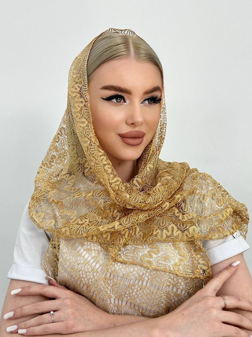 платок шарф накидка церковный,кружевной палантин,женские платки,платки шарф,церковный платок