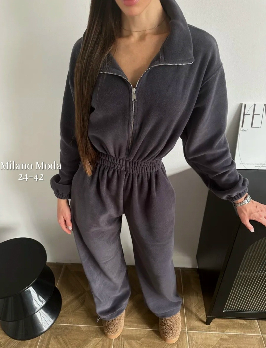 комбинезон цвет gray размер 42,комбинезон размер 42 gray,спортивный комбинезон велюровый повседневный gy.co. цвет темно-серый,комбинезон флисовый,спортивный комбинезон велюровый повседневный gy.co