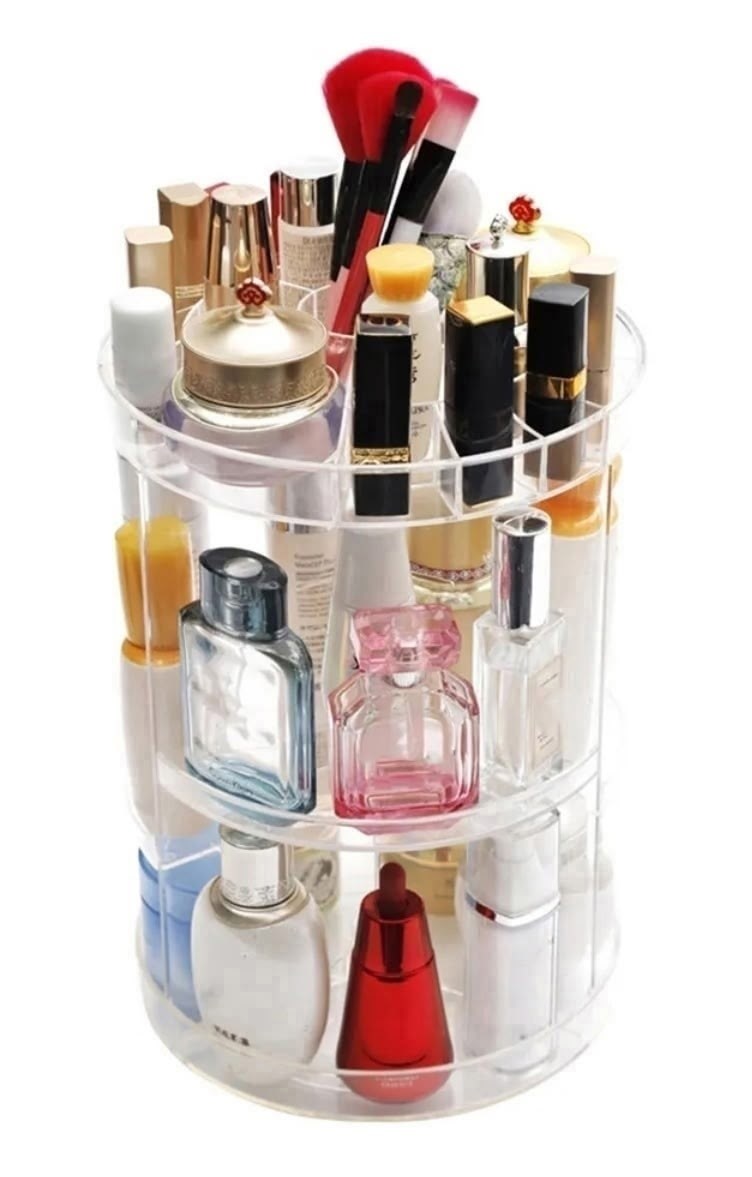 вращающийся органайзер для косметики,органайзер для хранения косметики вращающийся,для косметики органайзер,прозрачный органайзер для косметики,органайзер для xранения косметики