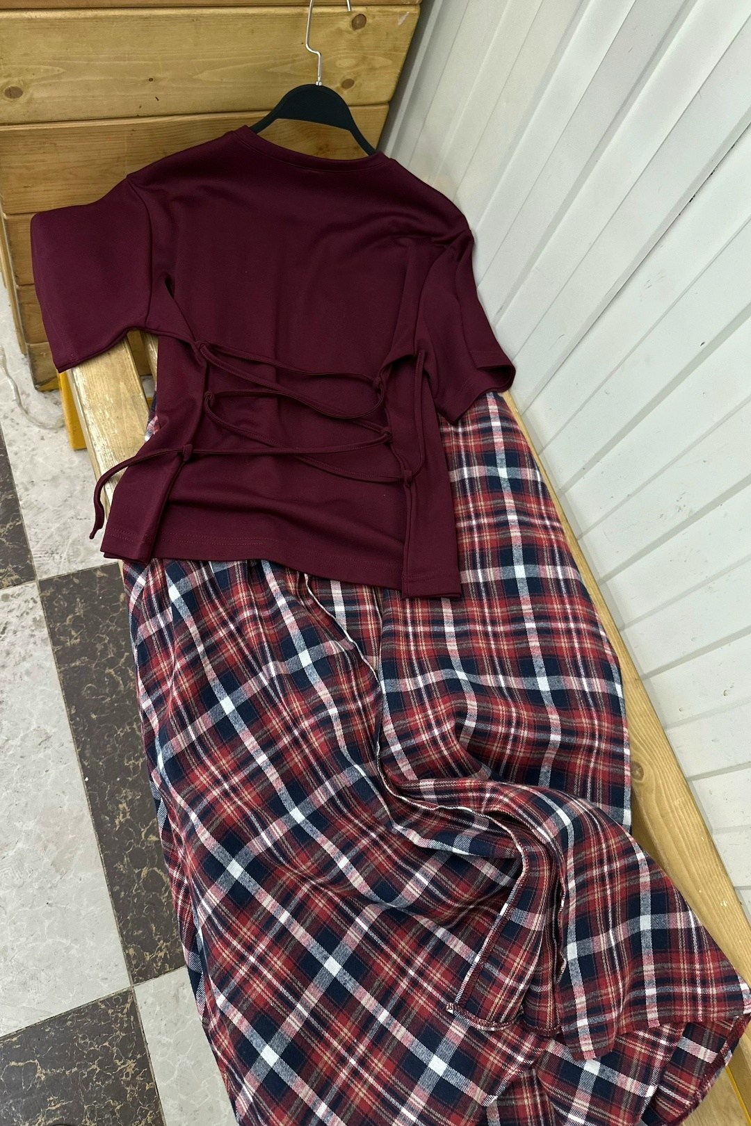 клетчатая юбка,азиатская мода,юбка мода,юбка в клетку