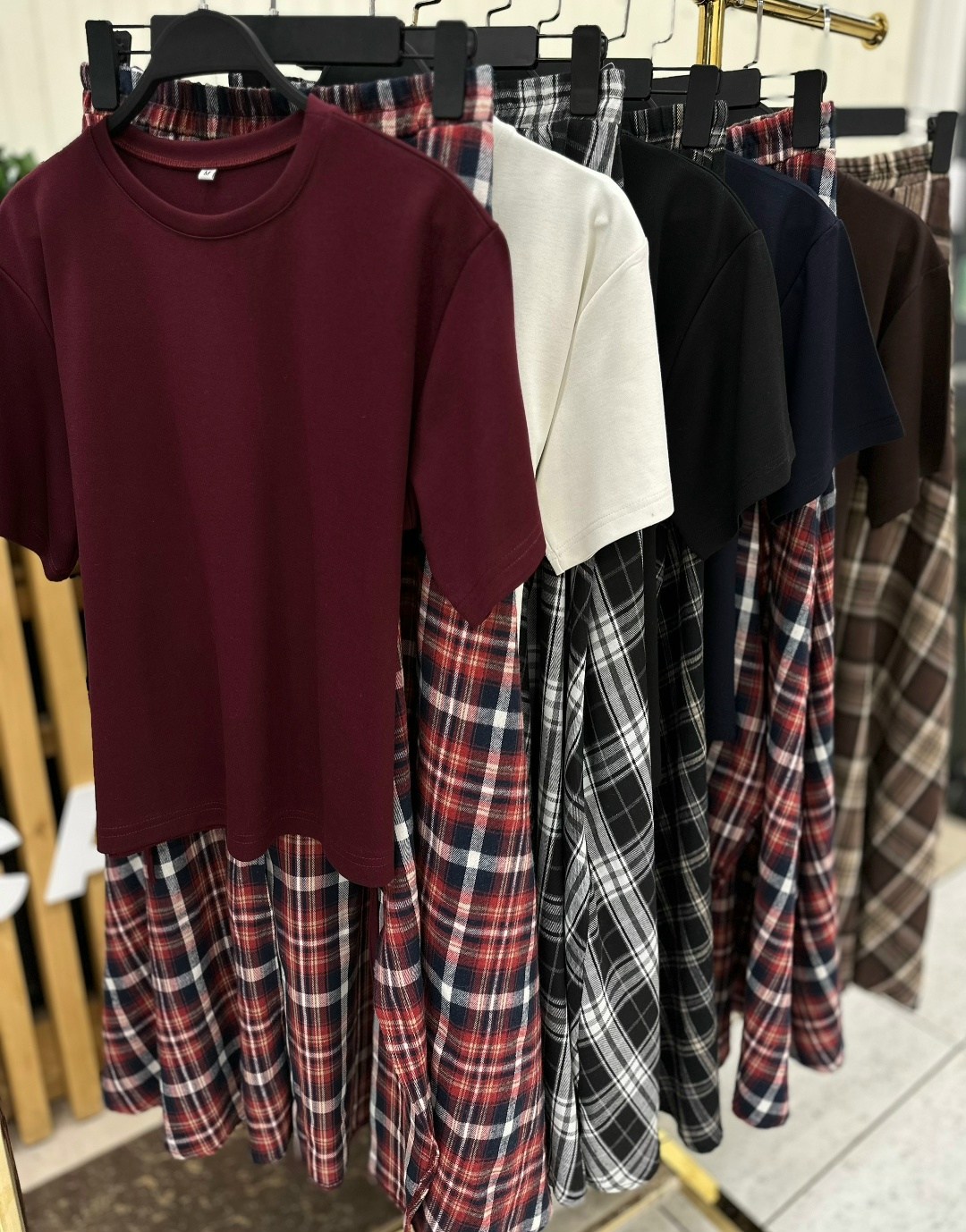 клетчатая юбка,азиатская мода,юбка мода,юбка в клетку