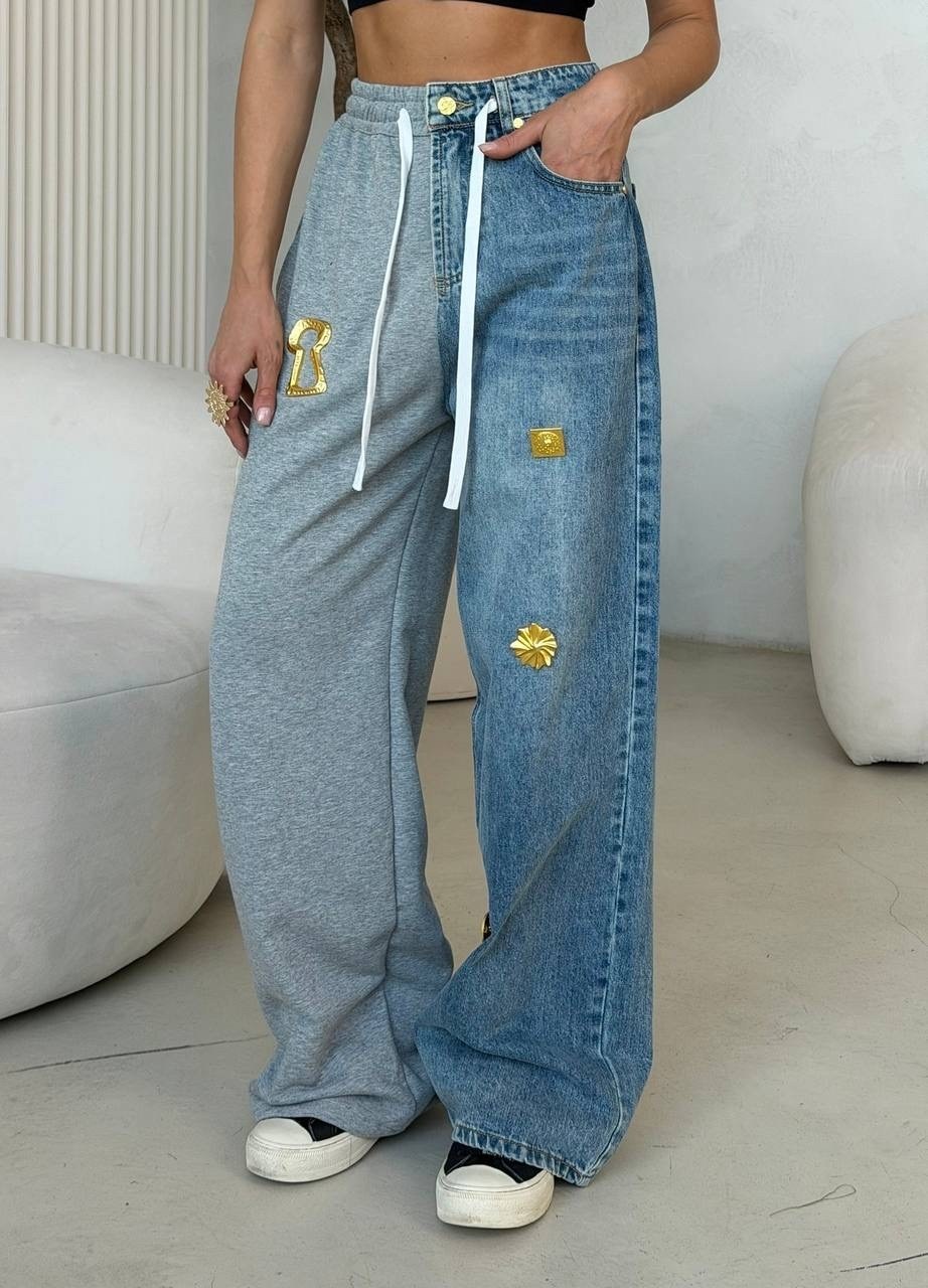 джинсы в стиле пэчворк,одежда джинсы,модные широкие джинсы,модные брюки,джинсы женские