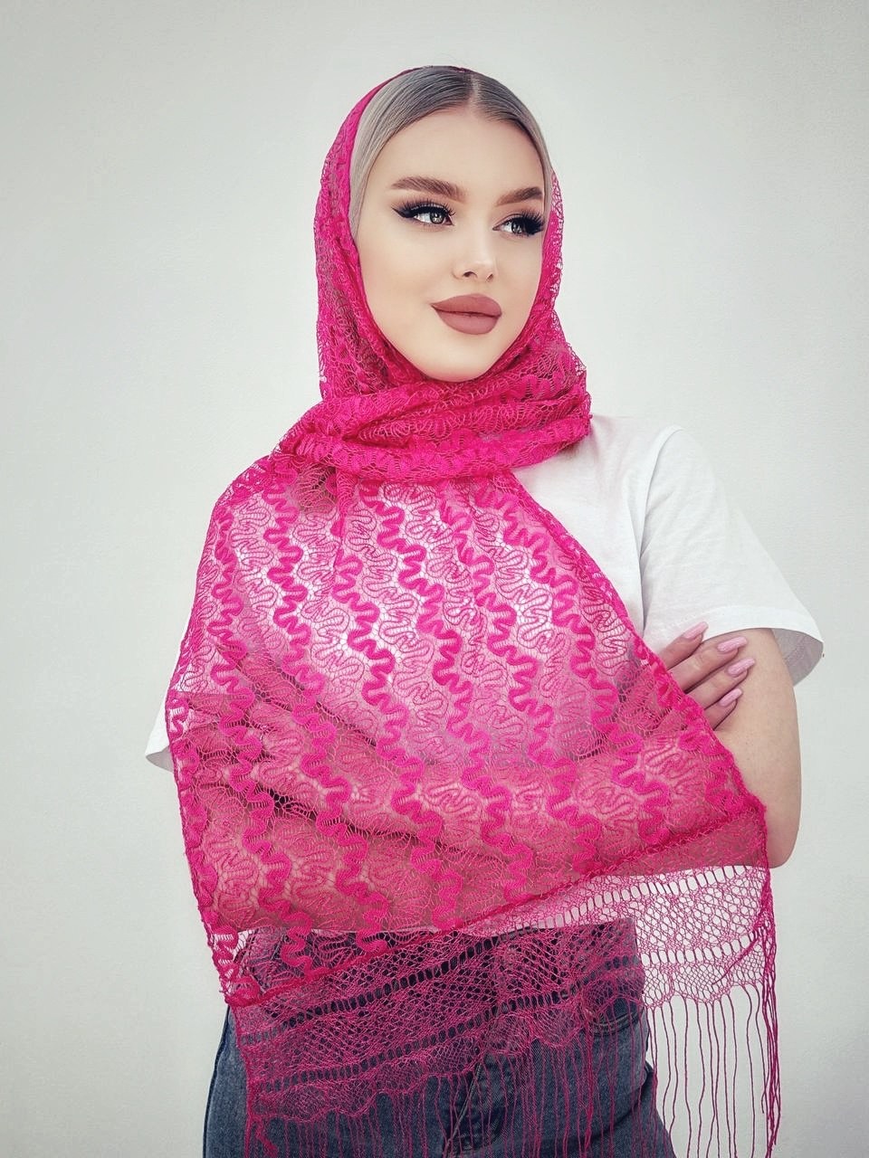 платок шарф накидка церковный,кружевной палантин,женские платки,платки шарф,церковный платок