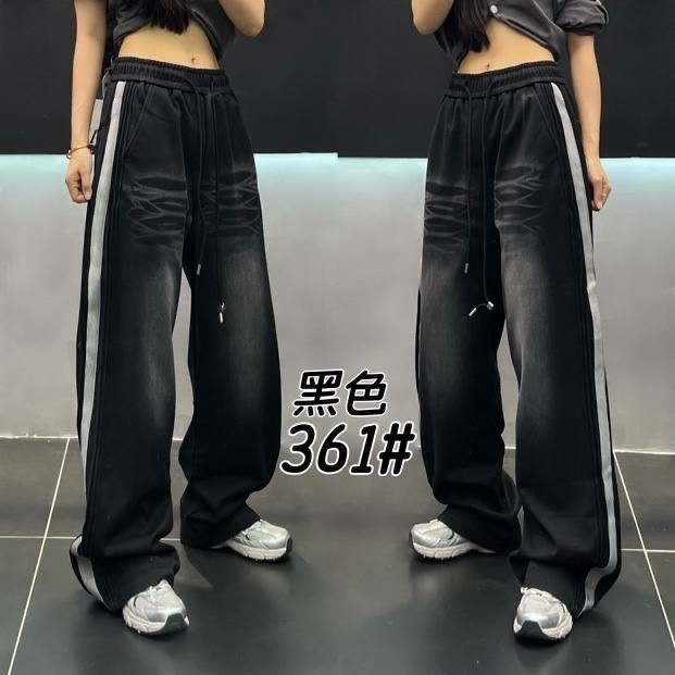 джинсы с лампасами багги прямые палаццо штаны оверсайз y2k,джинсы широкие,джинсы с лампасами багги прямые палаццо штаны оверсайз y2k partyjeans цвет черный,широкие брюки,джинсы с полосками