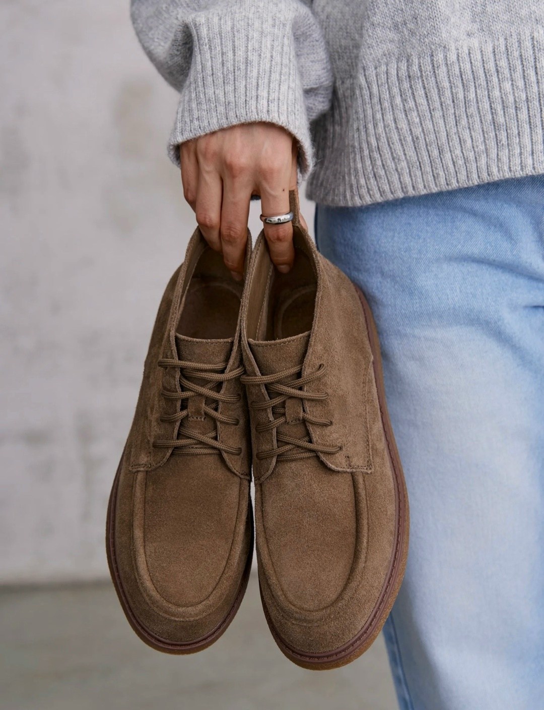 ,лоферы замшевые на шнуровке цвет коричневый,лоферы замшевые на шнуровке, женская,женские ботинки