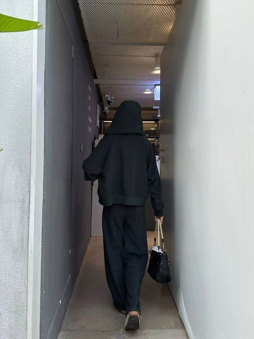 повседневный костюм,спортивные пальто с капюшоном, брюки, комплект для женщин,корейская мода,стиль корейский,корейская одежда