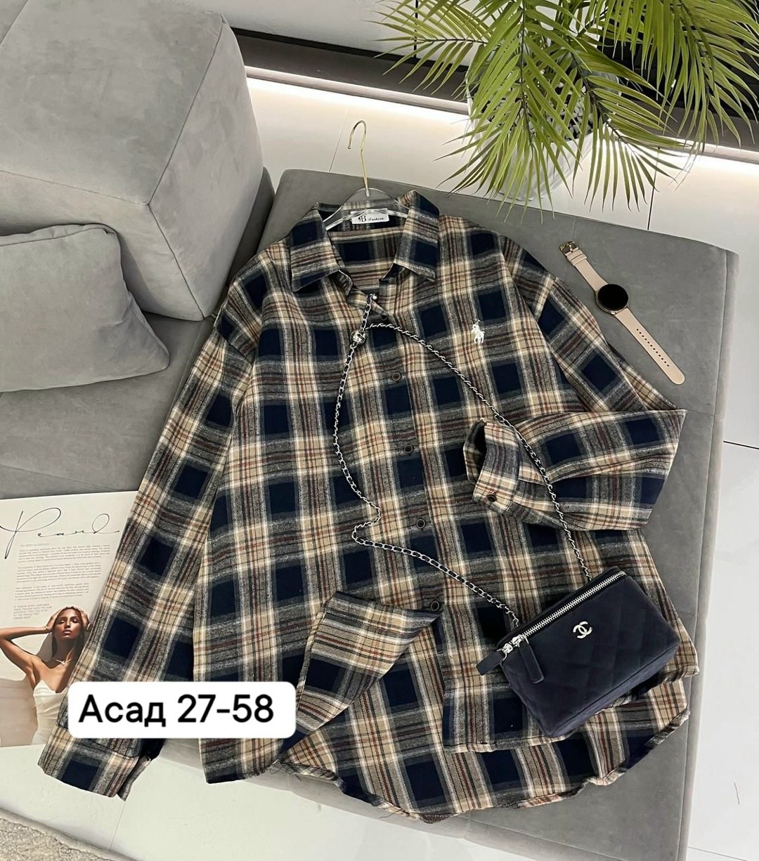 рубашка женская,рубашка,рубашка в клетку с майкой beststyle,рубашка оверсайз,рубашка в клетку женская