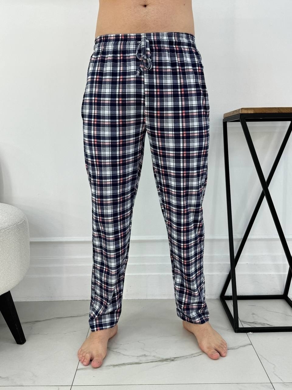 клетчатые пижамные штаны мужские,брюки домашние хлопок пижамные kalina-family,мужские домашние брюки,штаны в клетку,брюки пижамные мужские