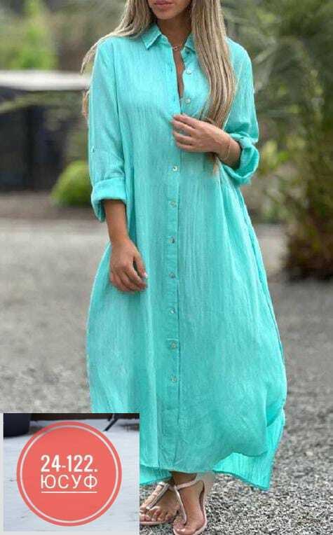 женское длинное платье-рубашка из хлопка и льна,длинное платье рубашка,женское платье рубашка,летнее платье рубашка длинное,платье рубашка