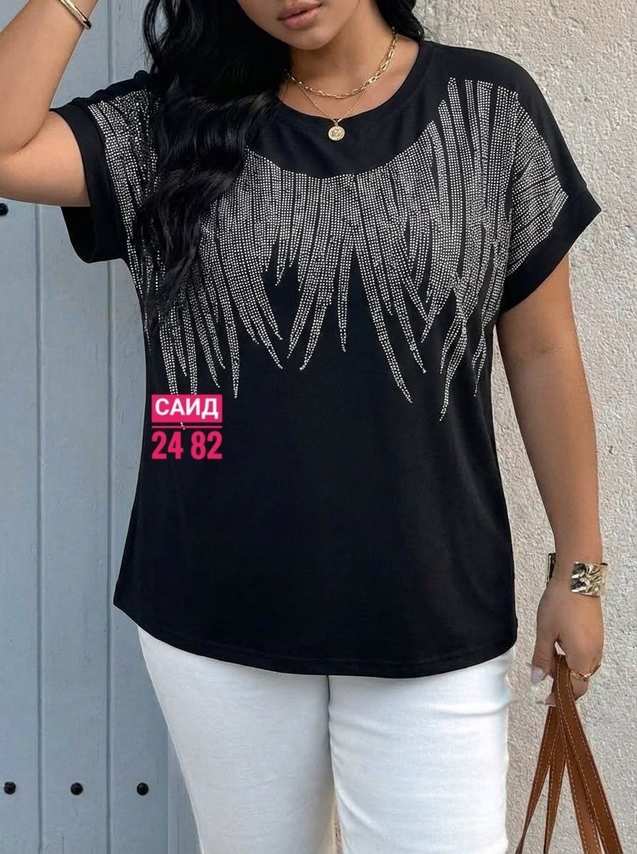 футболка больших размеров женская,футболка женская,футболка женская с стразами,футболки женская оверсайз,футболка оверсайз со стразам