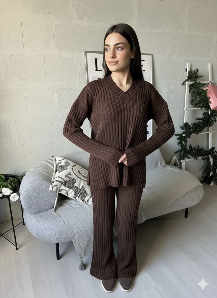 трикотажный костюм двойка,костюм двойка трикотажный с брюками,трикотажные костюмы,костюм двойка с брюками,коричневый брючный костюм
