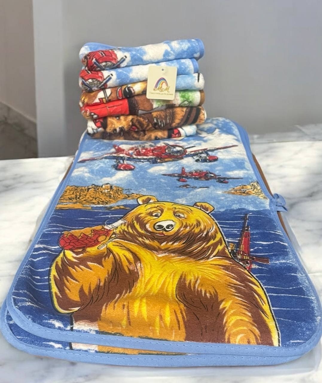 полотенца вафельные,полотенце банное с медведем,пляжное полотенце потапыч,полотенец детский,полотенце вафельное банное