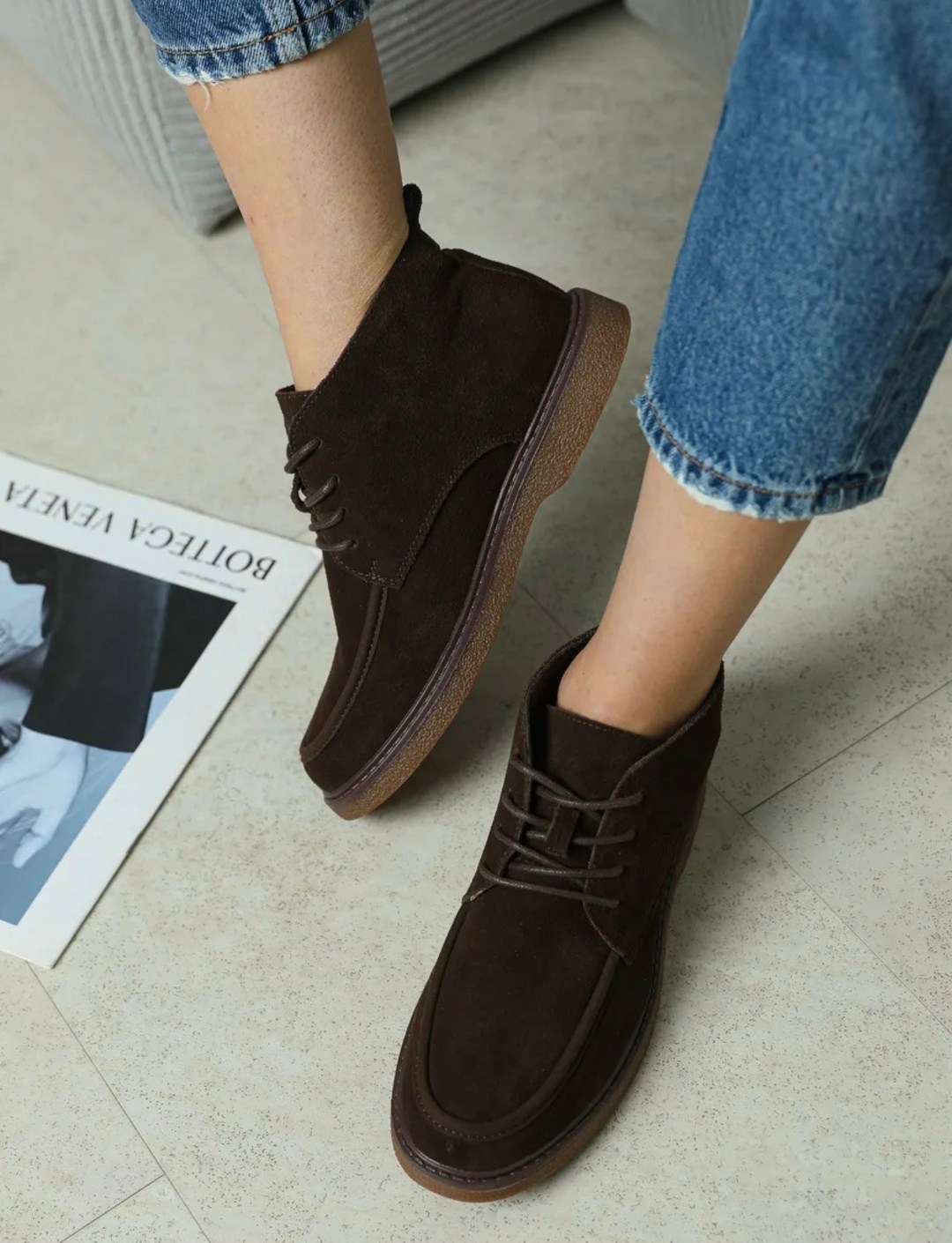 ,лоферы замшевые на шнуровке цвет коричневый,лоферы замшевые на шнуровке, женская,женские ботинки