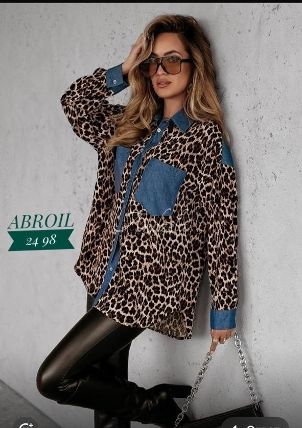женские джинсовые рубашки,джинсовая рубашка,женская рубашка,леопардовая рубашка,рубашка