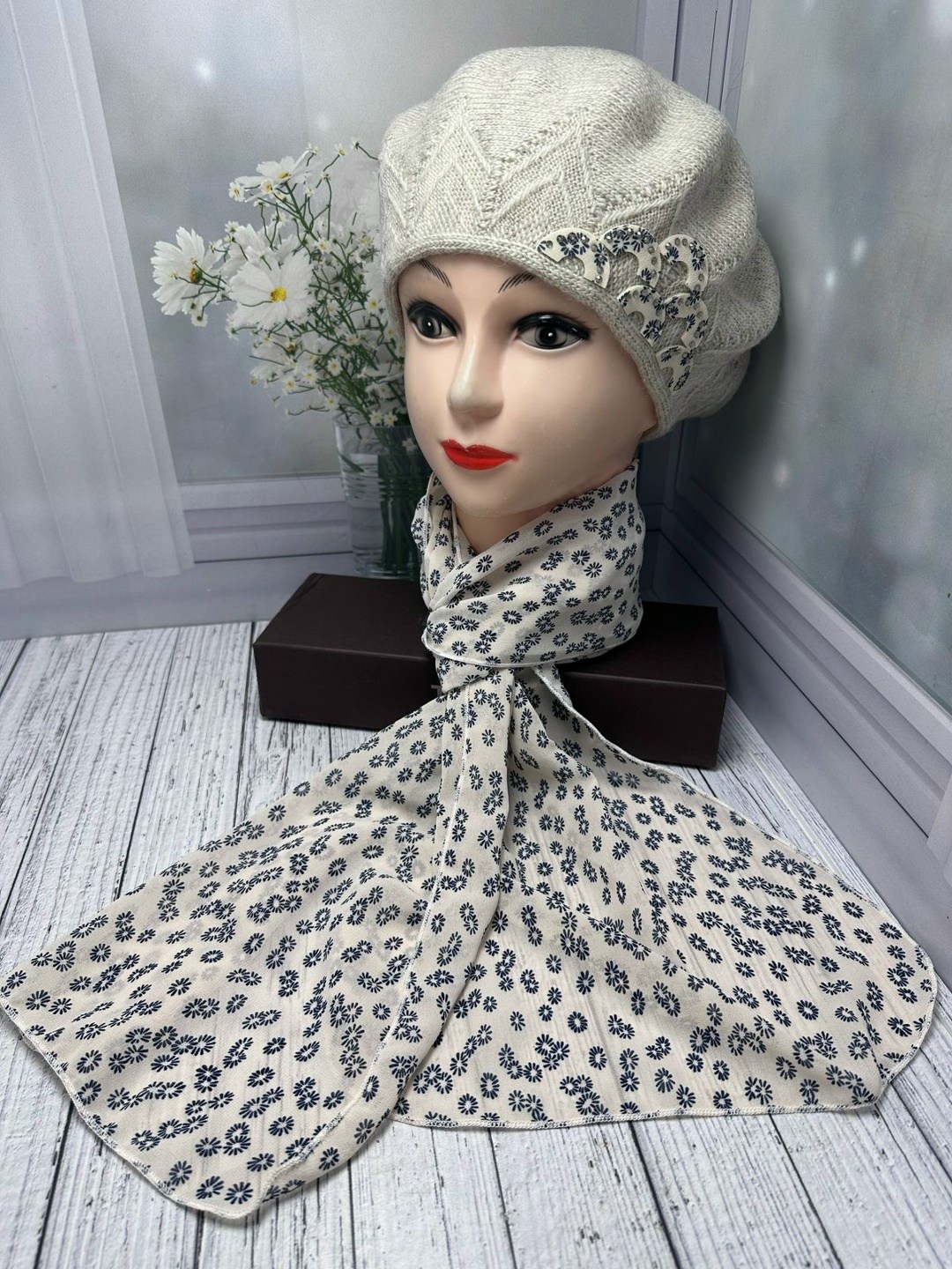 шарфы для женщин,шапка платок,комплект берет с шарфом,платки шарф,шапка и снуд для женщин шерсть