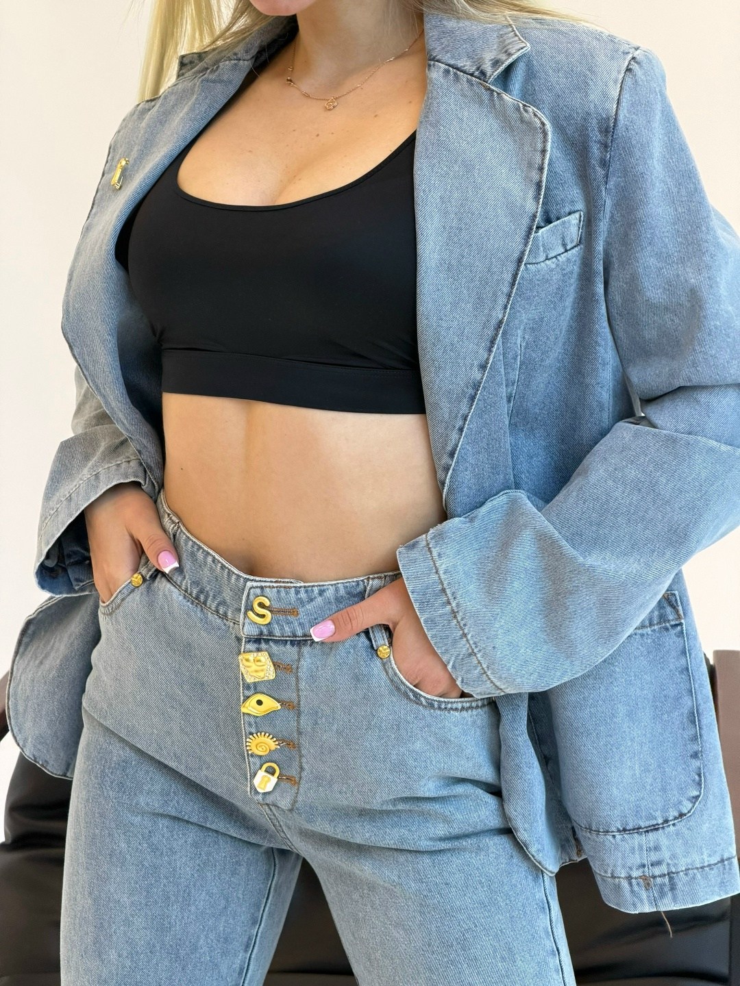 джинсовый брючный костюм,брючные костюмы женские,джинсовый костюм женский брючный,костюм брючной,брючный костюм usova 0050