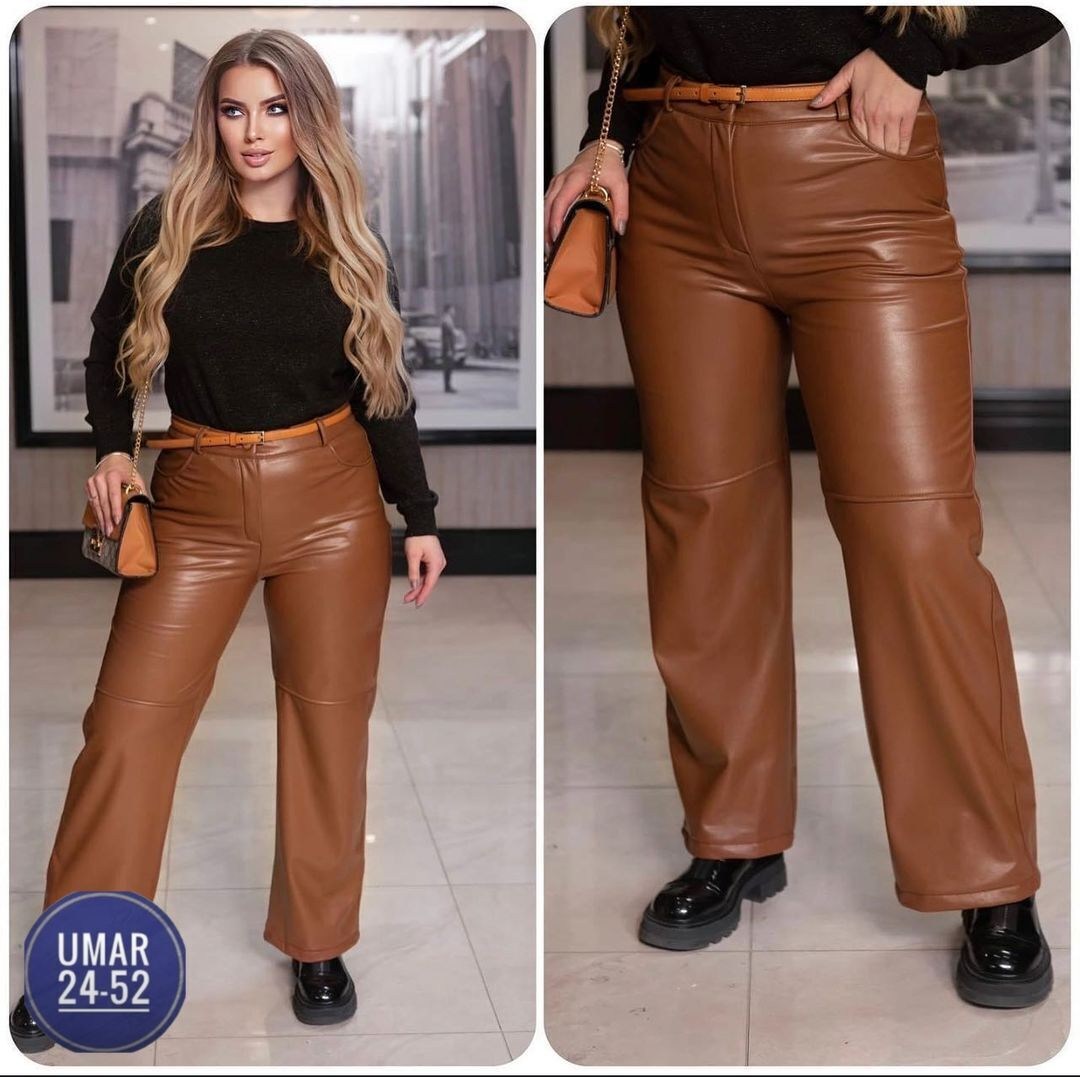 штаны женские ткань кожа,свободные брюки из экокожи,штаны кожаные,женские брюки,брюки кожаные