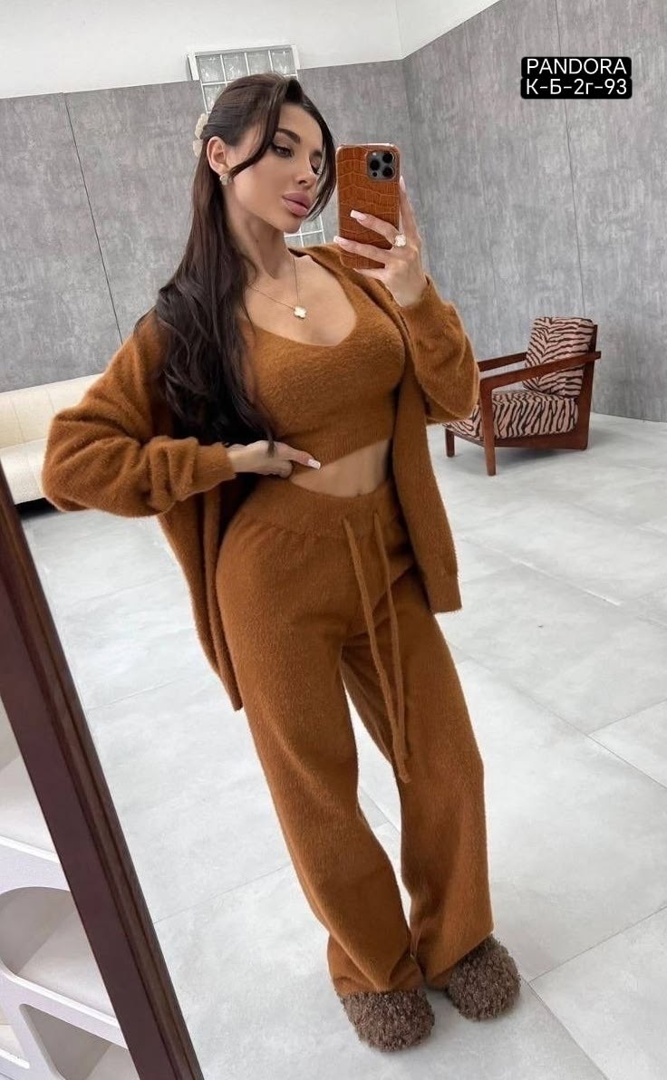 трикотажные костюмы,вязаный костюм пушистый с брюками mclott,вязаные костюмы,костюм женский трикотажный,костюм женский тройка