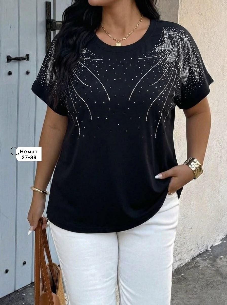 футболка женская,футболки женские больших размеров,футболка нарядная,футболка со стразами,футболки большие размеры