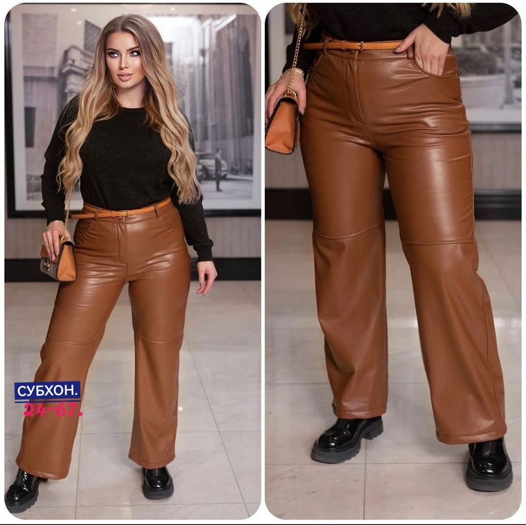 кожаные штаны р46-56,кожаные штаны клеш женские,брюки тканевые под кожу женские,кожаные брюки-клеш утепленные,кожаные брюки клеш женские