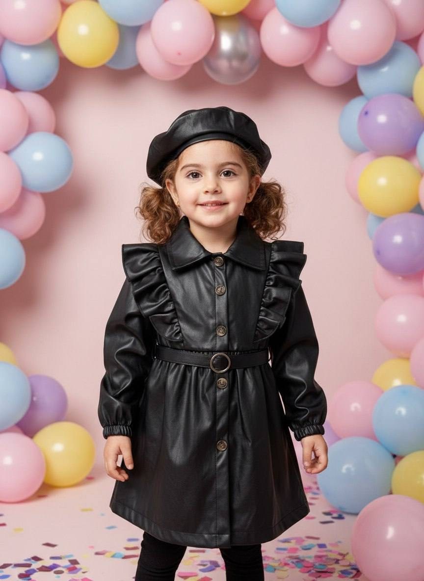 куртка кожаная для девочки,детское пальто для девочек,кожаный детский плащ,пальто для девочек,плащ для девочек
