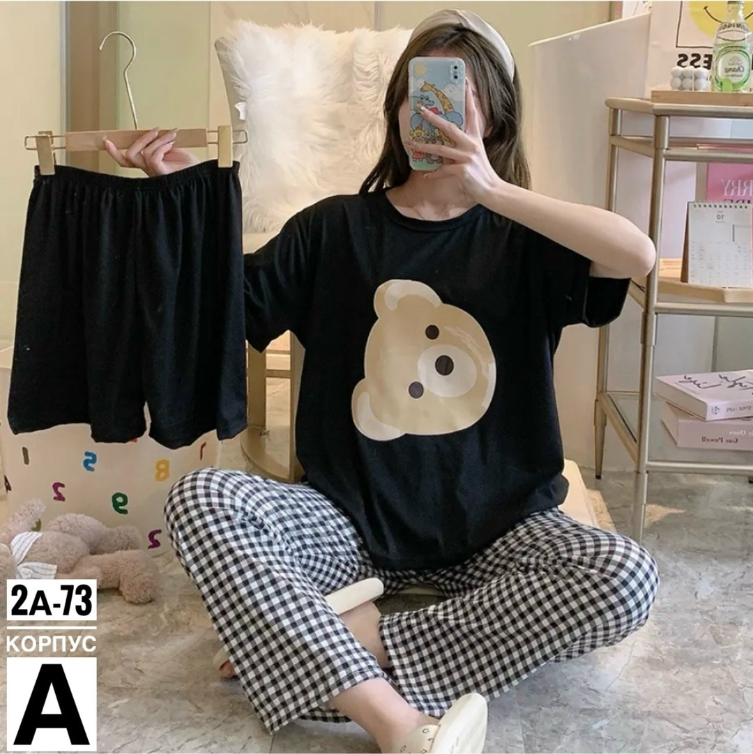 пижама комплект 3 в 1,микки пижама тройка,комплект пижама,пижама женская,пижама 3 в 1 со штанами