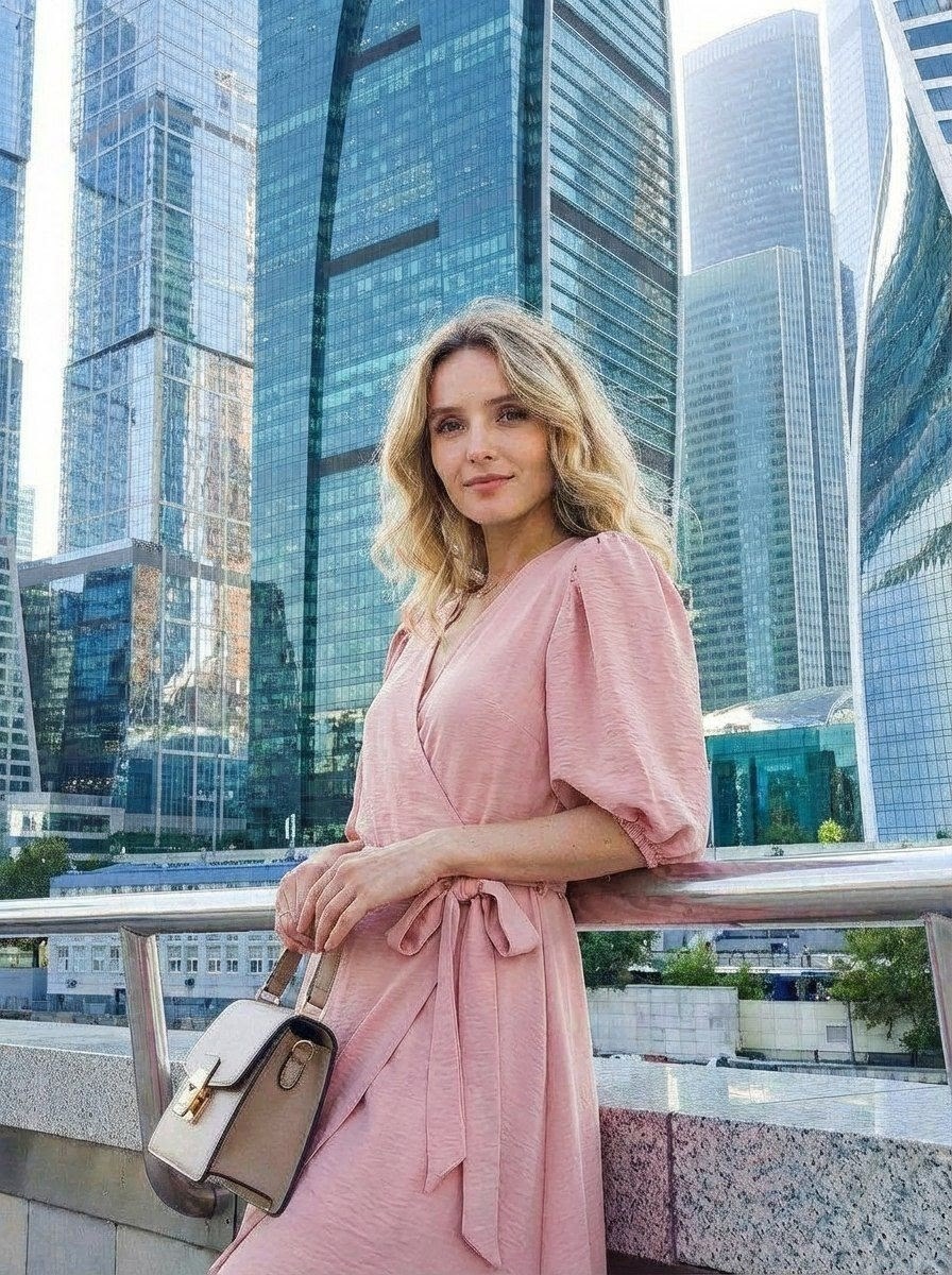 платье пудрового цвета,платье пудровое,платье с запахом,элегантное платье,платье 👗