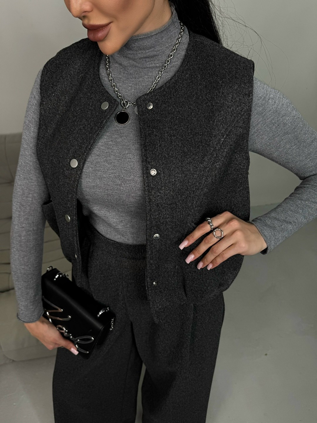 брючный костюм,серый брючный костюм,брючный комплект,костюм брючный женский,костюм брючный тройка