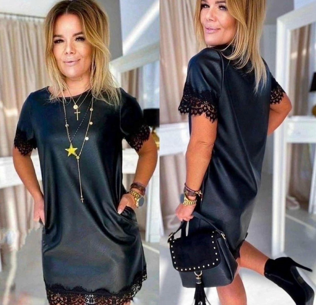 платье из экокожи,кожаное платье,платье с кожаными вставками,кожаное платье трапеция,кожаное платье женское