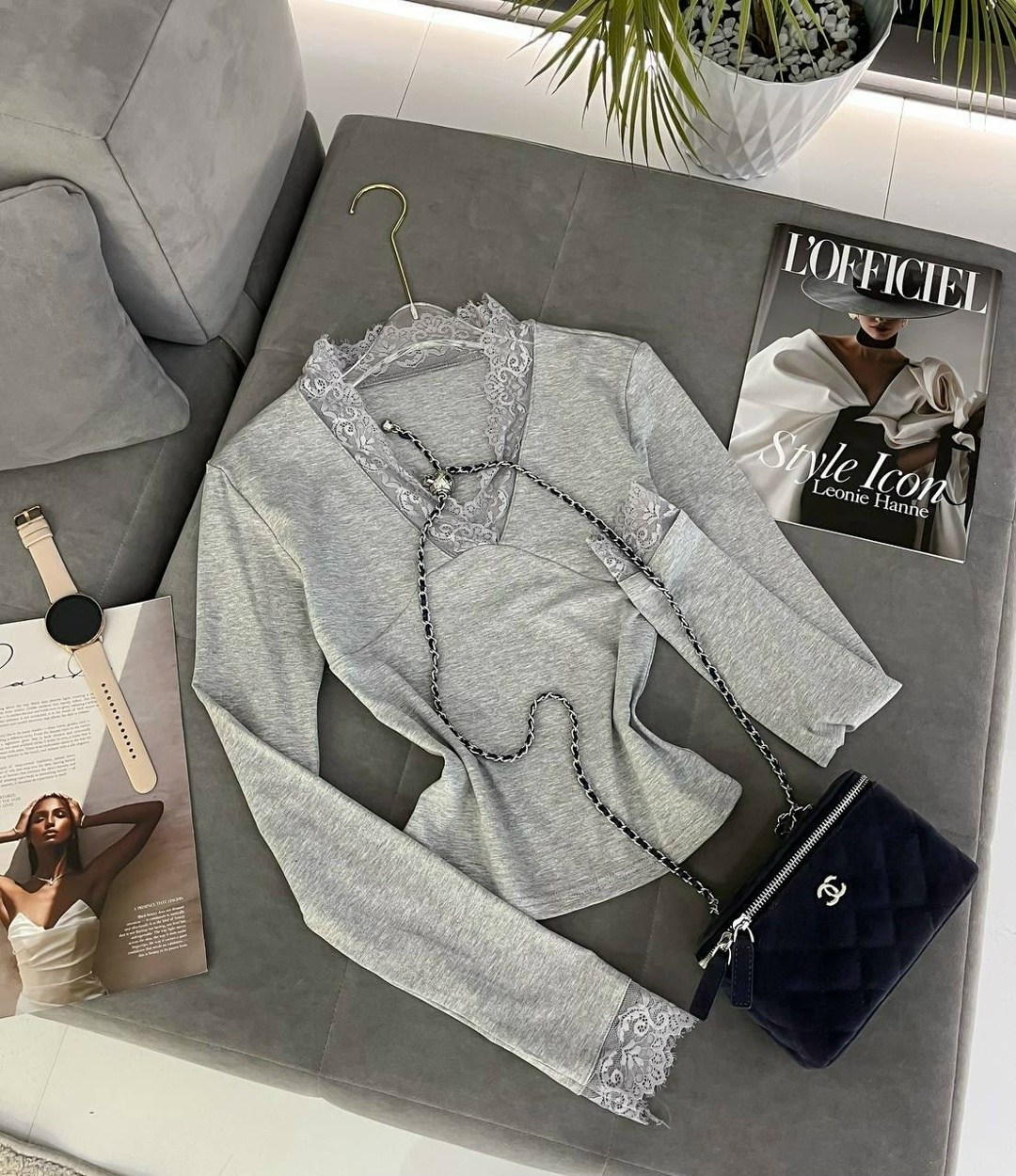 топ серый с длинным рукавом с кружевным вырезом,топ с длинным рукавом с кружевным вырезом asania цвет серый,топ с длинным рукавом с кружевным вырезом asania,одежда женская,топ с длинным рукавом с круж