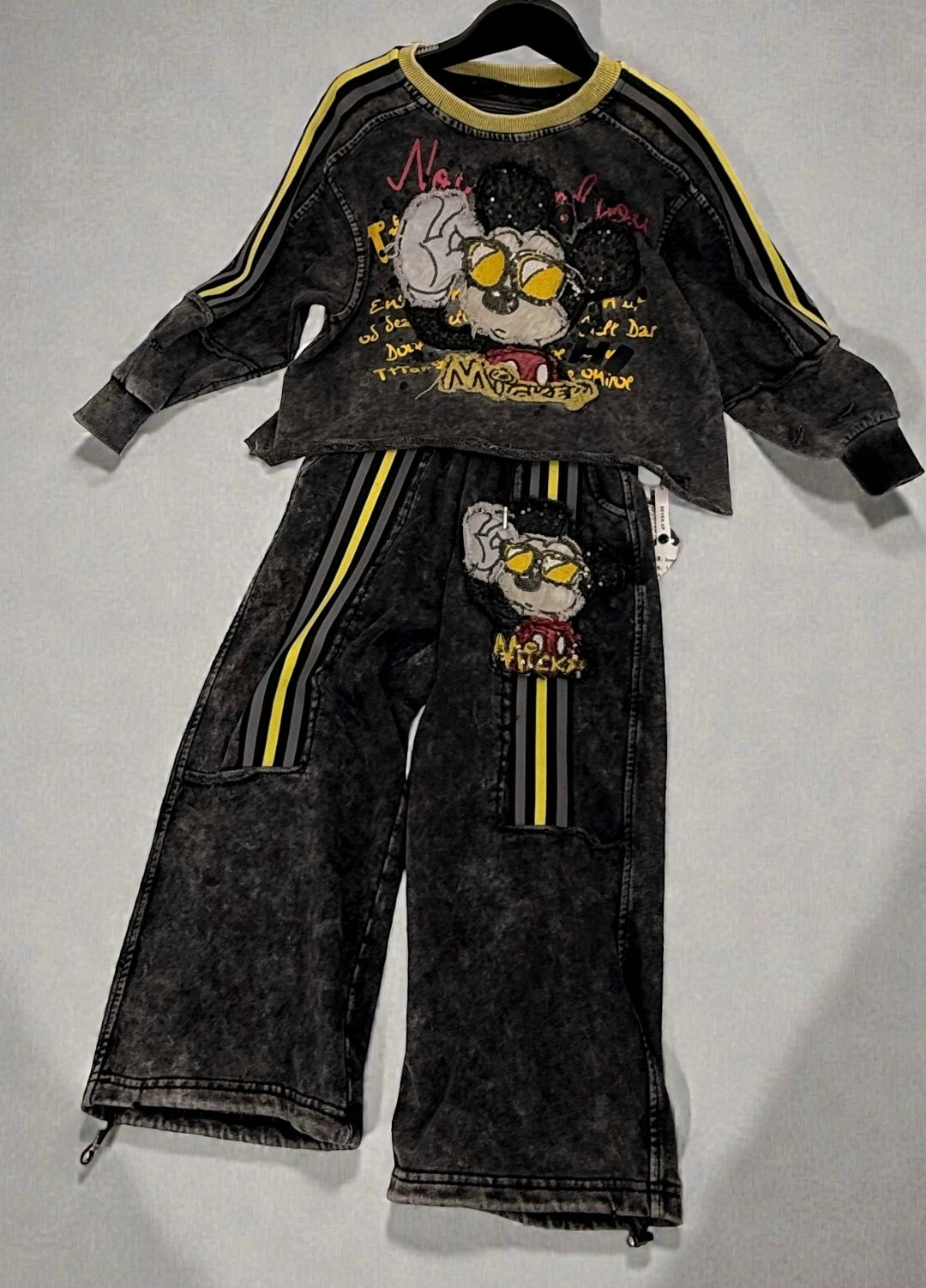 толстовка для девочек,стильный свитшот,комплект для девочек (джемпер, брюки) серый с кроликом,детский костюм,брюки для девочек